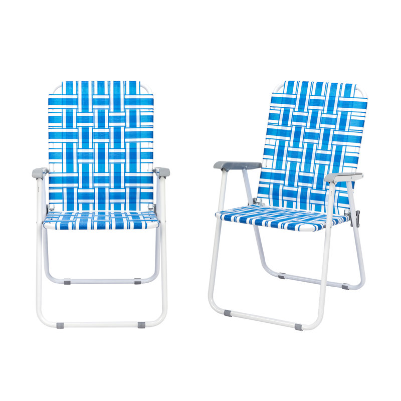 Chaise de plage Saood, Bleu / blanc