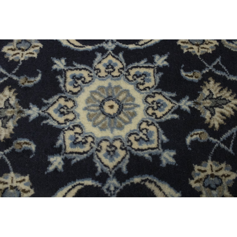 Tapis bleu marine en laine noué à la main de conception unique 2 pi 3 po x 4 pi 7 po années 2000 Hegeman