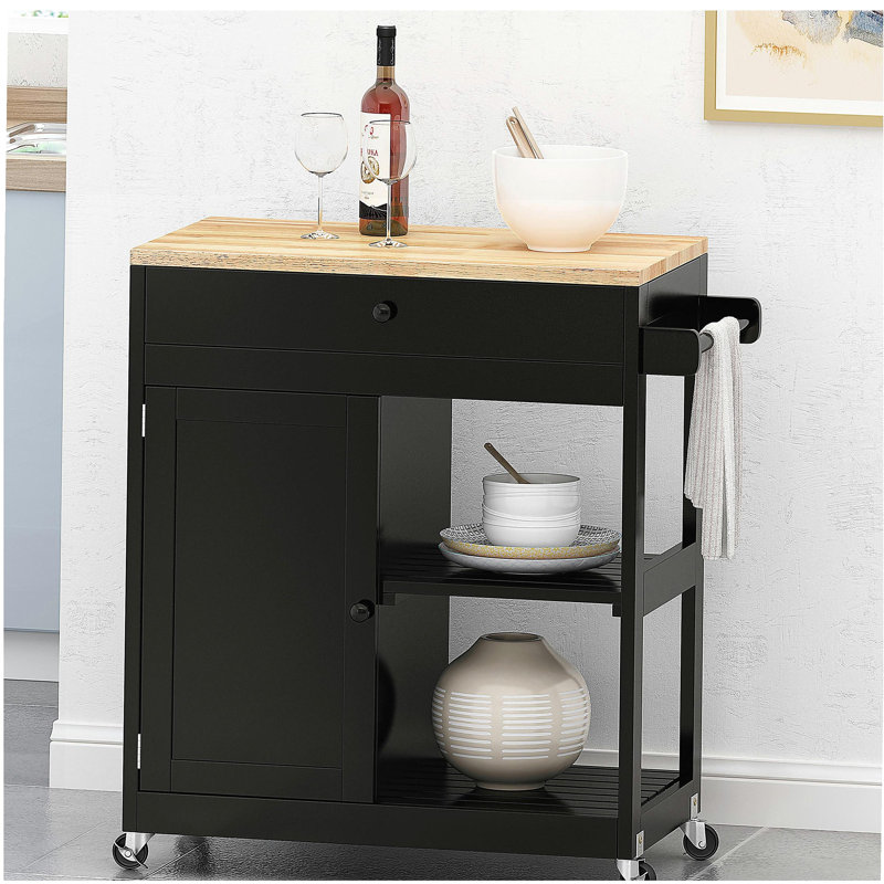 Chariot de cuisine multifonctionnel avec rangement et mobilité