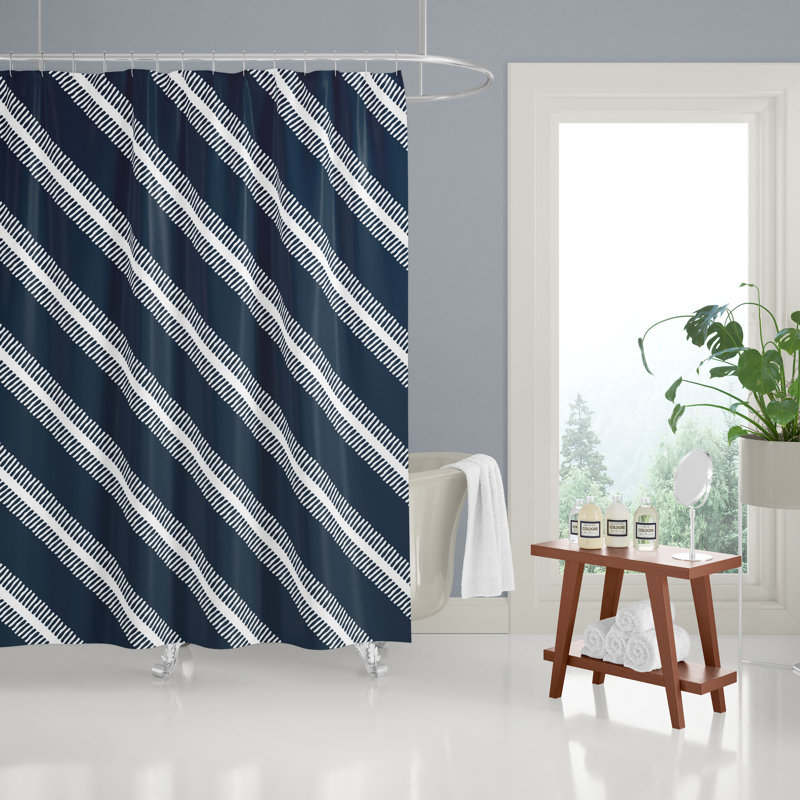 Rideau de douche, Bleu marine / blanc