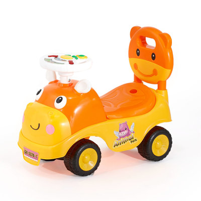 Voiture à pousser pour tout-petits, voiture à pousser pour tout-petits de 19 à 36 mois, jouets pour enfants avec klaxon et musique, capacité de charge de 48,5 lb, rangement sous le siège, trottoir pour les tout-petits garçons et filles
