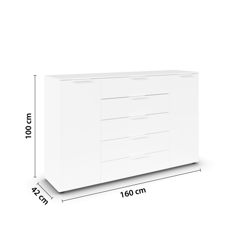 Flipp 5 - Drawer Chest of Drawers, Alpine White/White