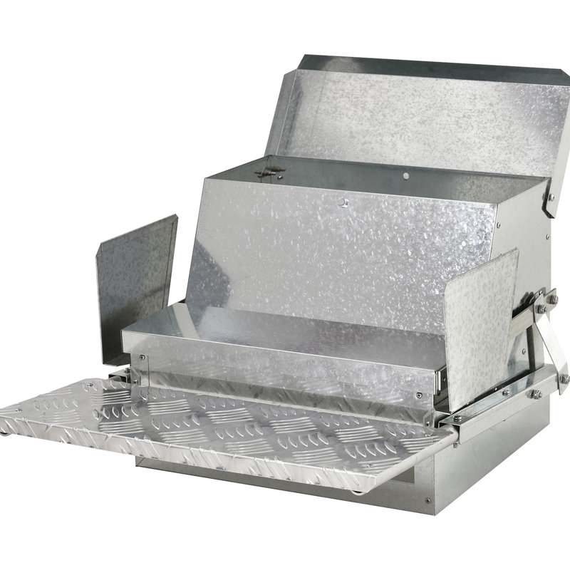 Automatic Chicken Feeding Device - 25 Lbs Capacity, Galvanized & Aluminium, , Promotes Thriving Poultry Population Feeder Steel, Build