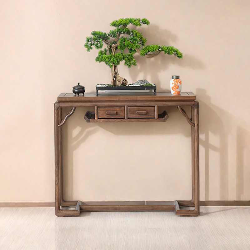 Elegant multi-functional wooden console table, 35.43" H x 39.37" W x 13.78" D