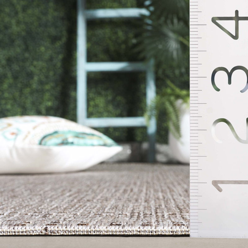 Lithonia Beige Indoor/Outdoor Area Rug, Square 7'10"