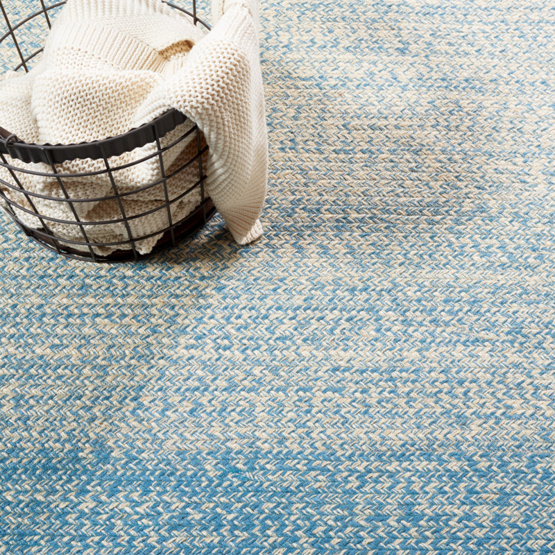 Tapis naturel / bleu clair Dequesha, Rectangle 3 pi x 5 pi