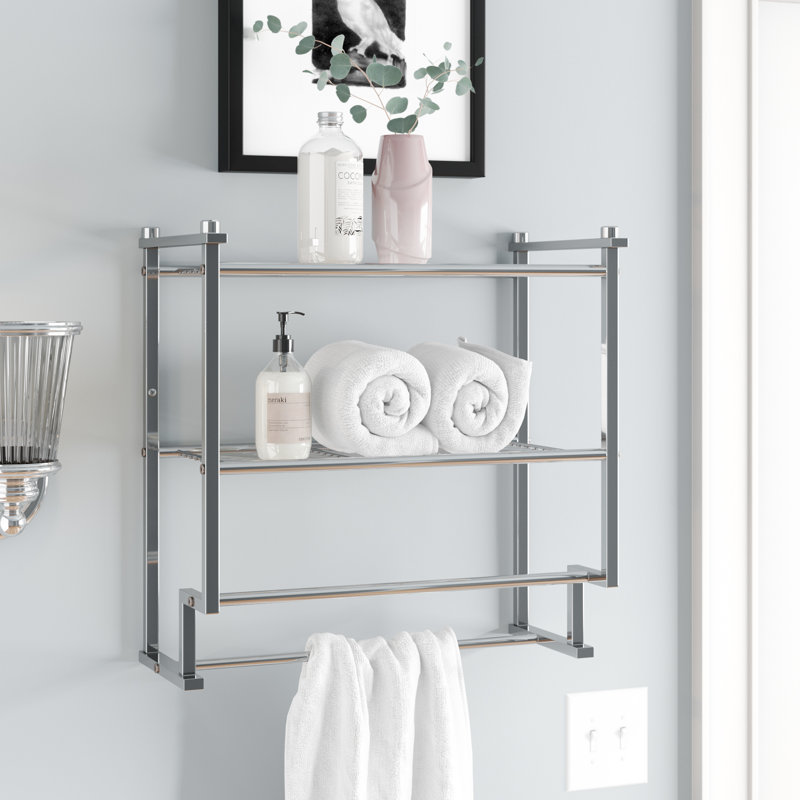 Tulane 2 Piece Metal Tiered Shelf with Towel Bar