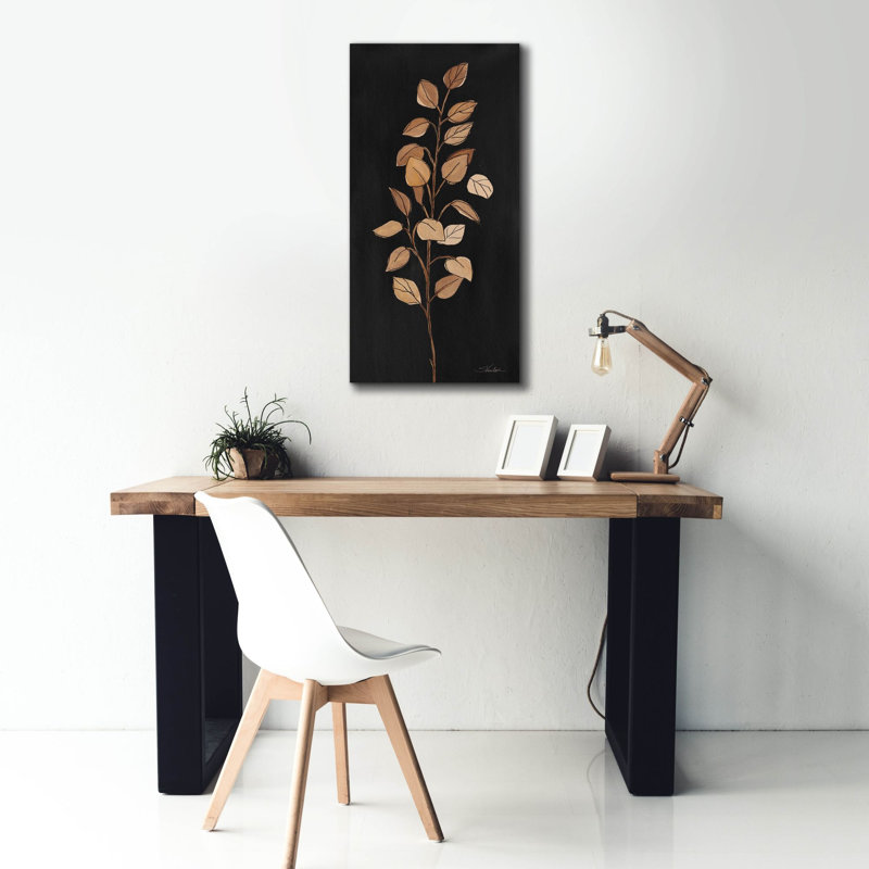 Toile épique «Farm Branch 1 On Black» par Silvia Vassileva, 20 po x 40 po, H 40 po x l 20 po
