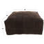 Repose-pieds carré en cuir brun foncé Sharita-88409216