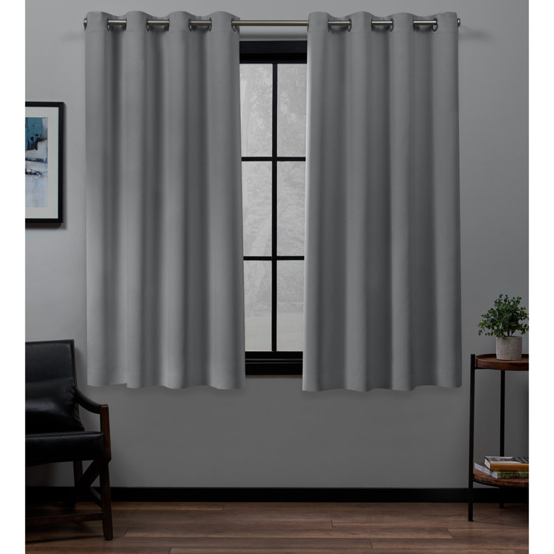 Paire de rideaux obscurcissant Kennith, L 52 po x L 63 po, Argent