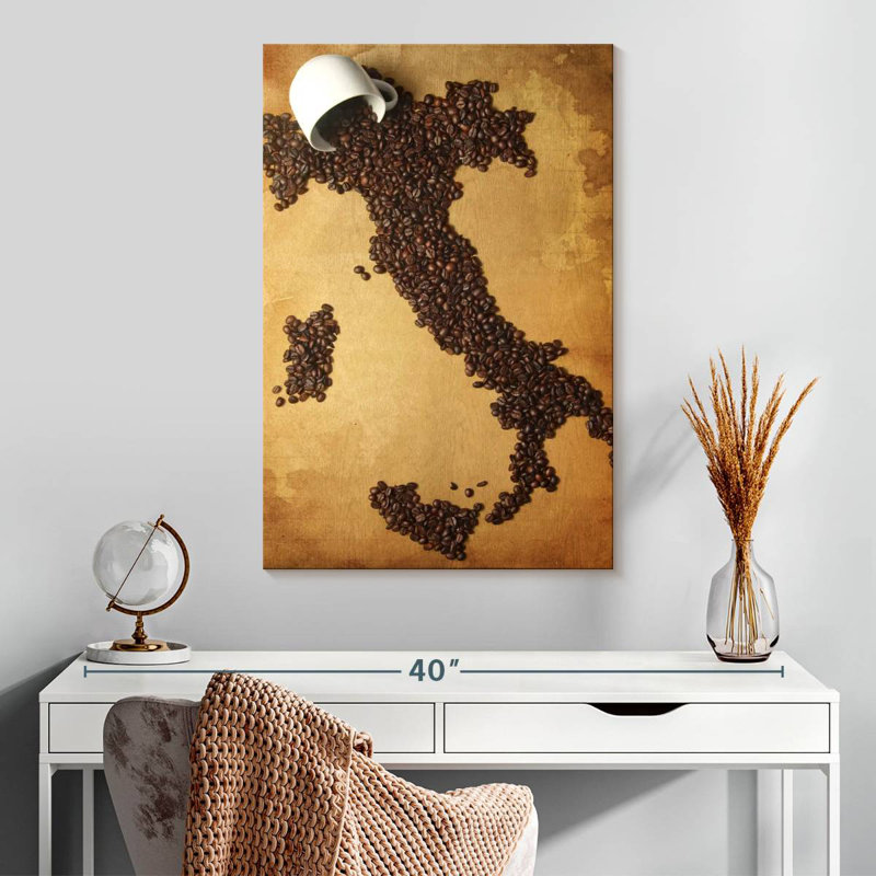 Yarlin Italian Coffee Map, 30" H x 20" W