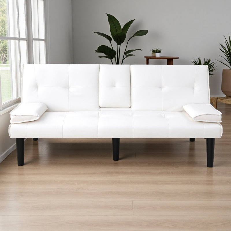 The 67-Inch PVC Multi-Functional Sofa Bed, With A Foldable And Cup Holder Design, Makes It Extremely Convenient To Turn The Living Room Into A Guest Room