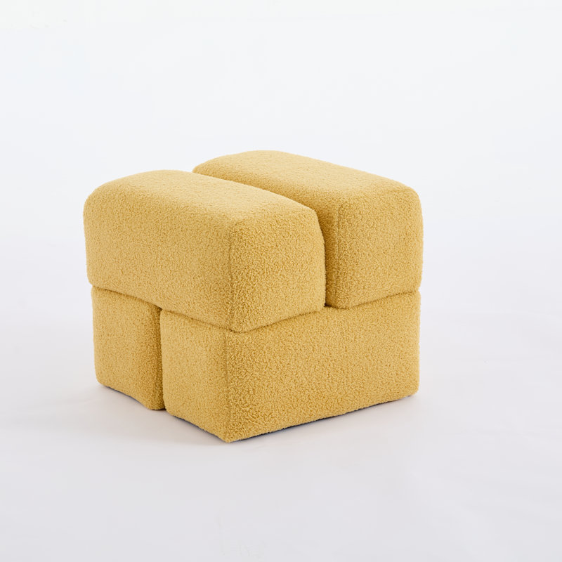 Robertas 18.5'' Wide Sherpa Ottoman, Yellow