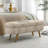 Ottoman Oval Storage Bench,Rubber Wood Legs, Gray (43.5"X16"X16")Brown-1324175827