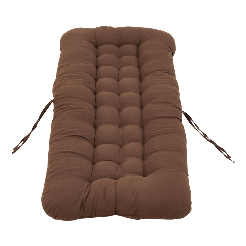 Chair Cushion with Elastic and Tie Straps, Brown