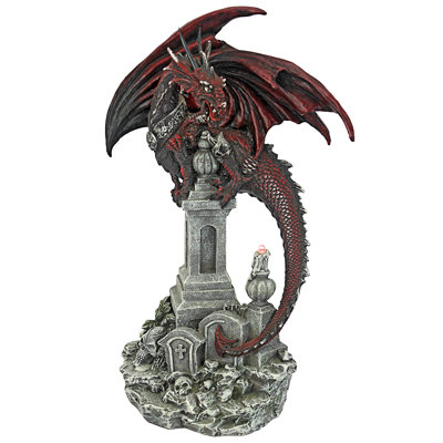 Figurine de cimetière gothique dragon de The Necropolis guerrier