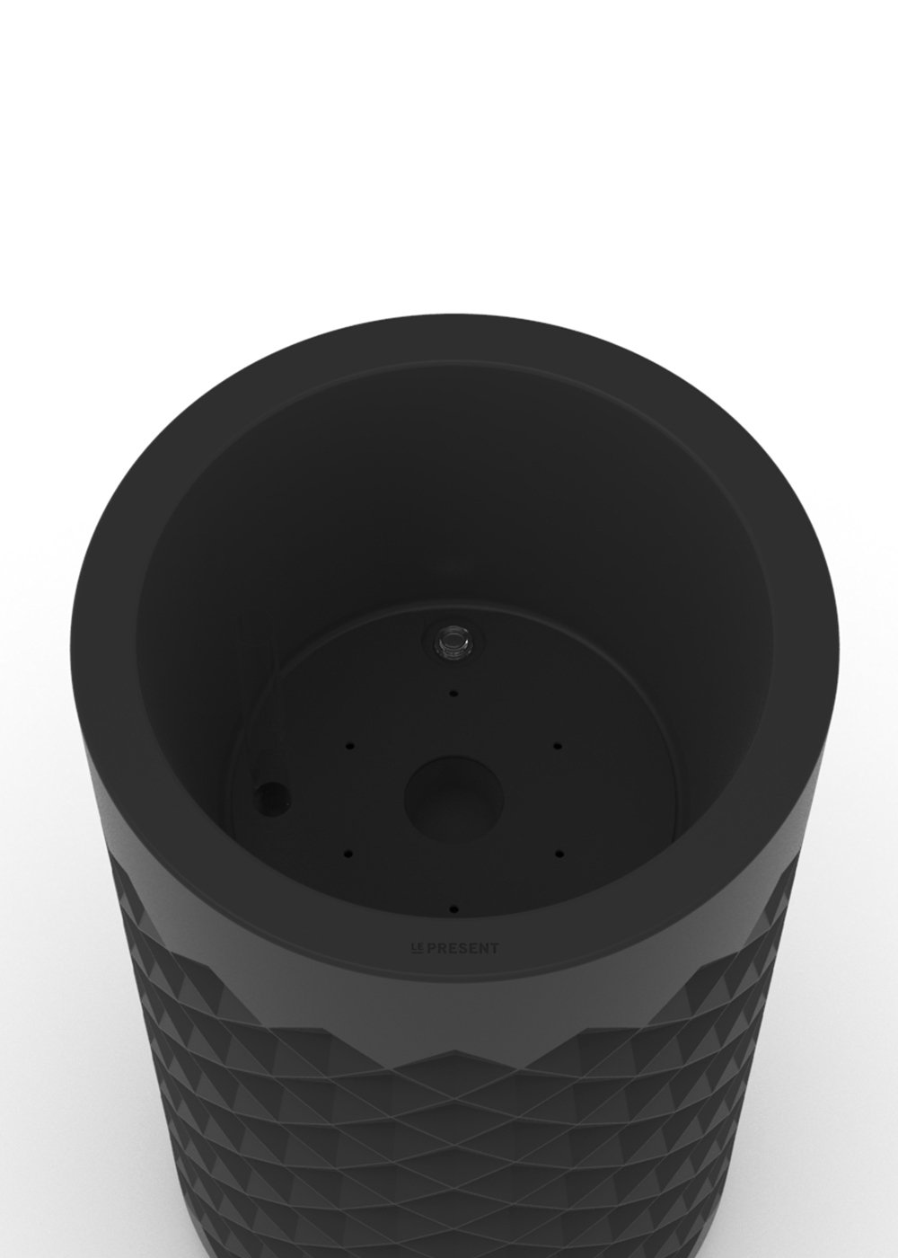 Lisle Pot Planter, Black, 36" H x 18" W x 18" D