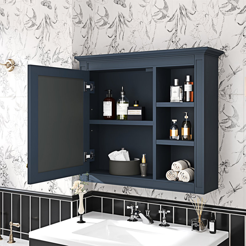 Armoire à pharmacie murale avec miroir, Bleu