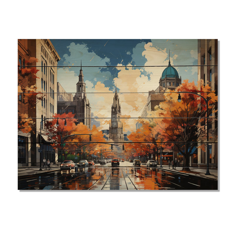 Boston Popart III sur bois, H 24 po x l 32 po x P 0,78 po