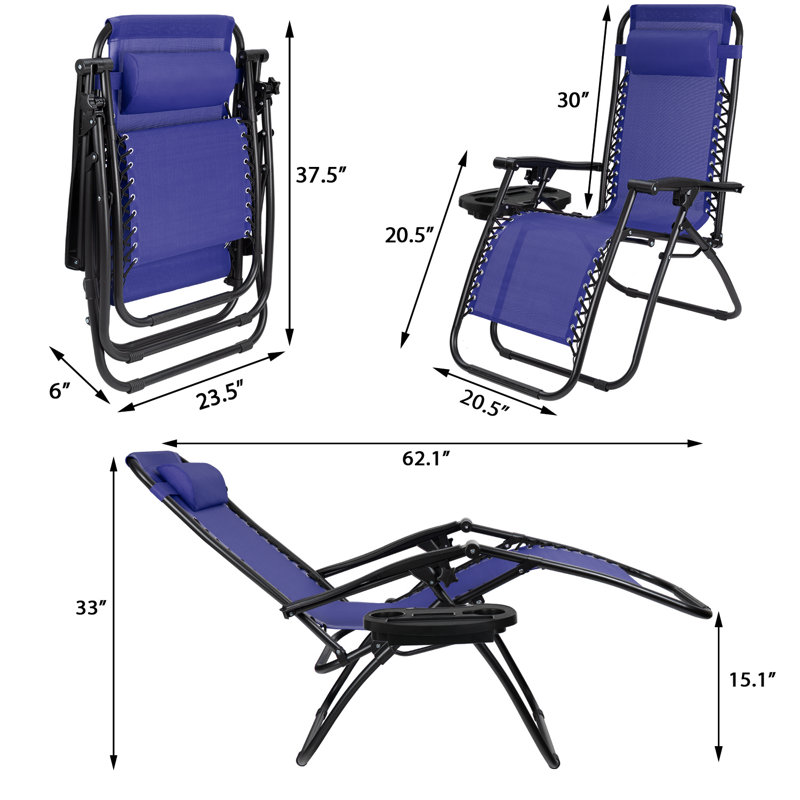 Fauteuil inclinable zéro gravité Khalid, Bleu