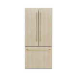 ZLINE 36 in. Panel Ready French Door Built-In Refrigerator with Graphite Gray Interior
