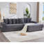 Canapé modulaire en L 110,75 po, canapé modulaire en velours côtelé, avec repose-pieds mobile, porte-gobelets, 8 coussins décoratifs, poche latérale, déplier dans un lit-656481728
