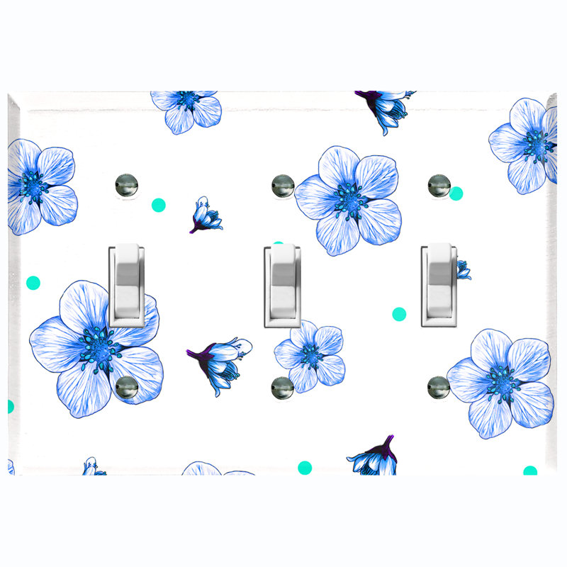 Patterned 3 - Gang Toggle Light Switch Standard Wall Plate