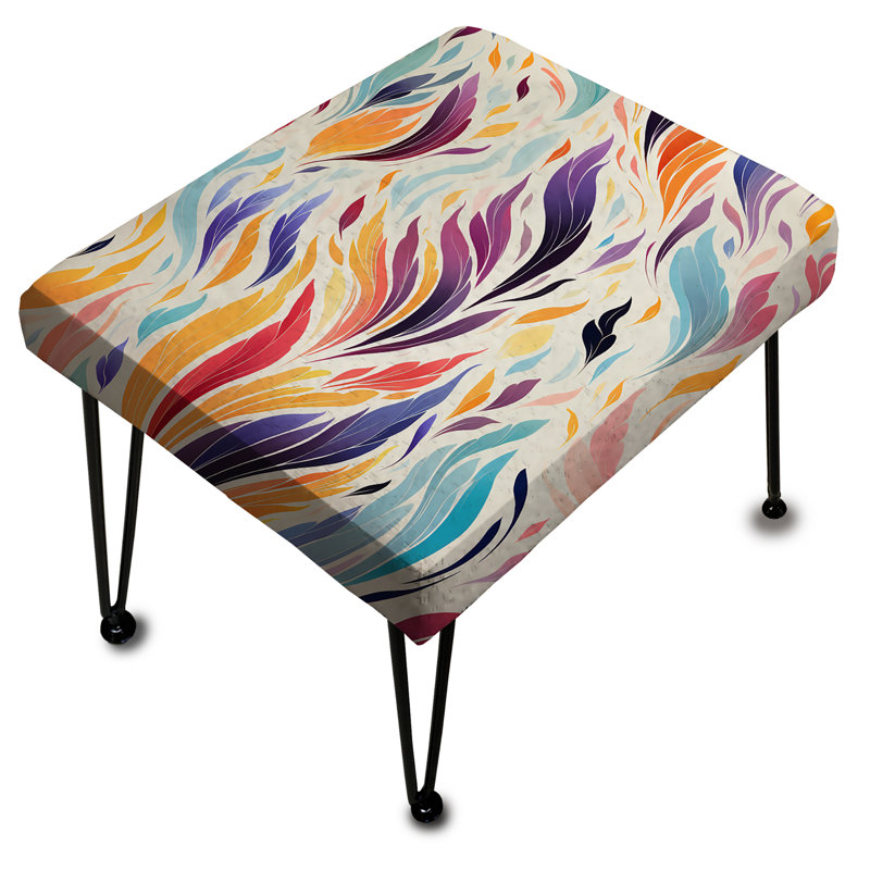 Rêves fantaisistes mauves et bleus - repose-pieds rectangulaire Ikat