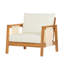 Fauteuil club d'extérieur en bois avec coussins