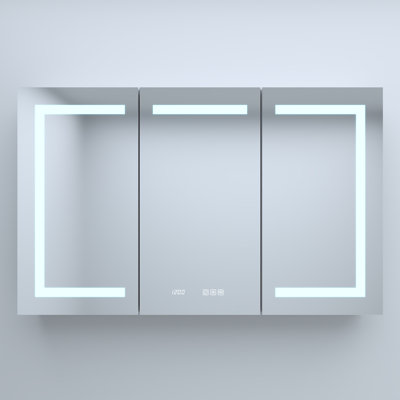 Rectangular Silver Aluminum Recessed/Surface Medicine Cabinet