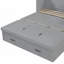 Lit escamotable double avec ports USB, grands tiroirs et amp; Poignées en métal - Gris (robuste et peu encombrant)