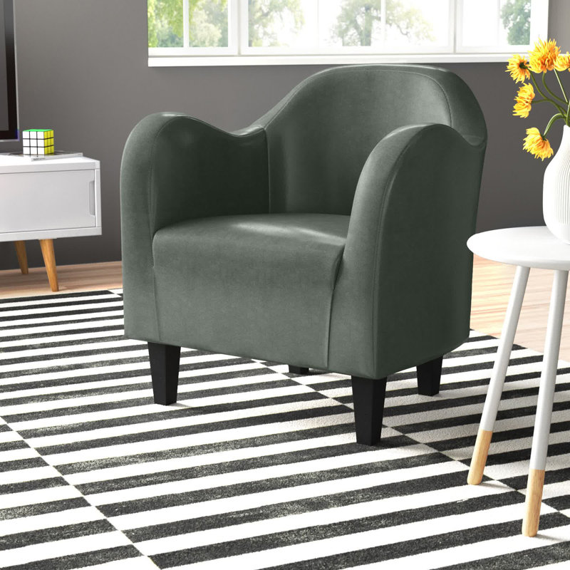 Fauteuil demi-tonneau l 30,5 po Tangier, Similicuir quarry
