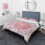 Ensemble de housse de couette en microfibre rose / blanc-66399852