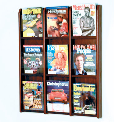 Présentoir mural à 9 poches pour magazines