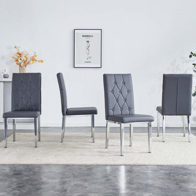 4-Piece Dining Chair Set, Gray