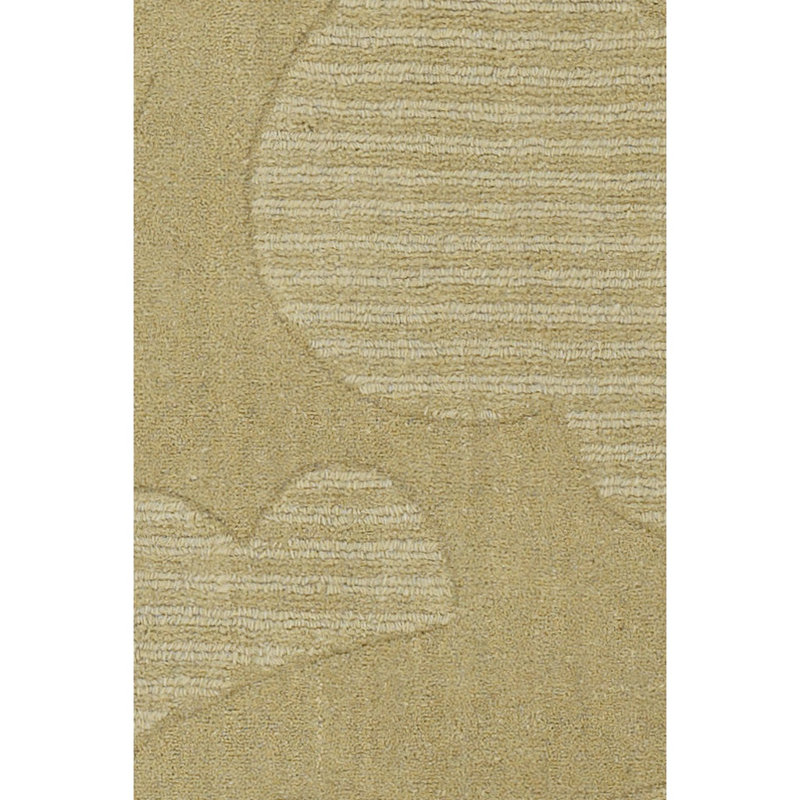 Worcester Authentic Hand-Tufted Wool Gold Cream High Low Floral Modern Area Rug, Rectangle 2' x 3', Gold Cream