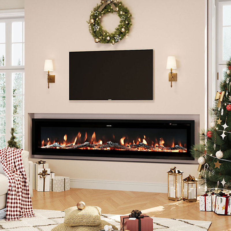 Ketilfrith Electric Inset Fire, 34.1cm H x 152.4cm W x 14.2cm D