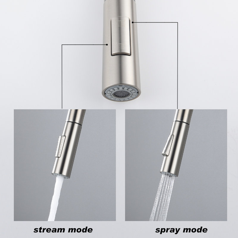 Kitchen Faucet With Pull Down & Touch Activation - Smooth Water Flow, Rust- Brushed Nickel, Stainless Steel And 360-Degree Spray Coverage, Corrosion ,