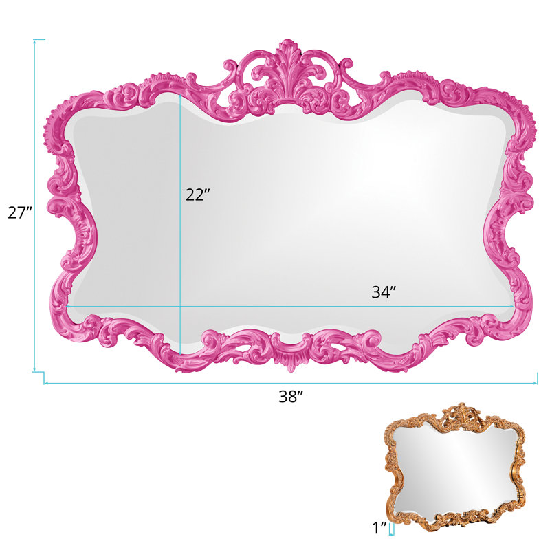 Daniely Wall Mirror, Hot Pink