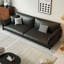 Causeuse-coussin standard en cuir véritable noir-1039693334