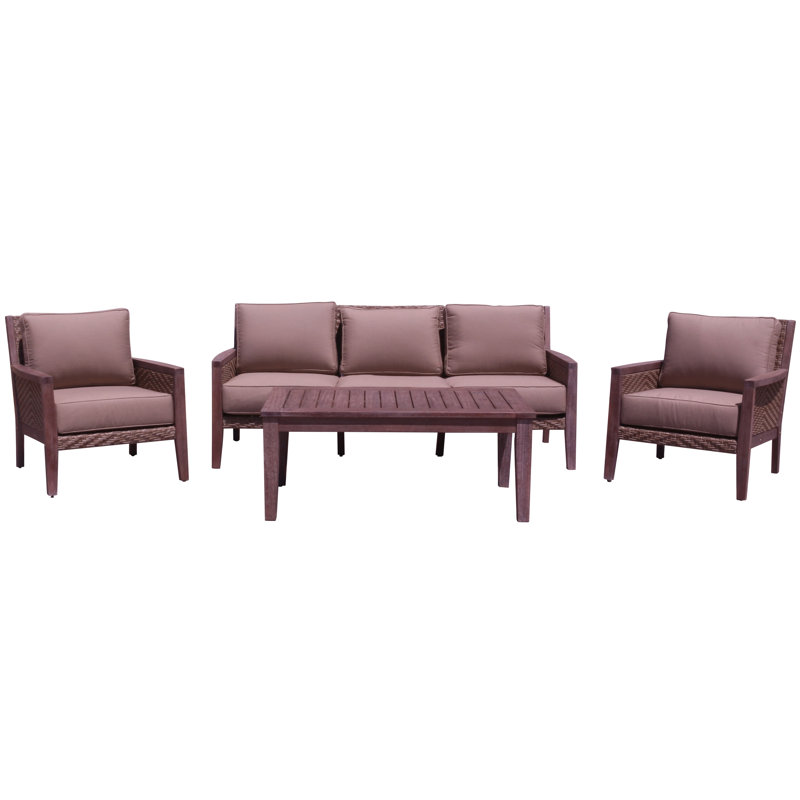 Ensemble de conversation avec canapé Sunbrella 4 pièces Lucuss