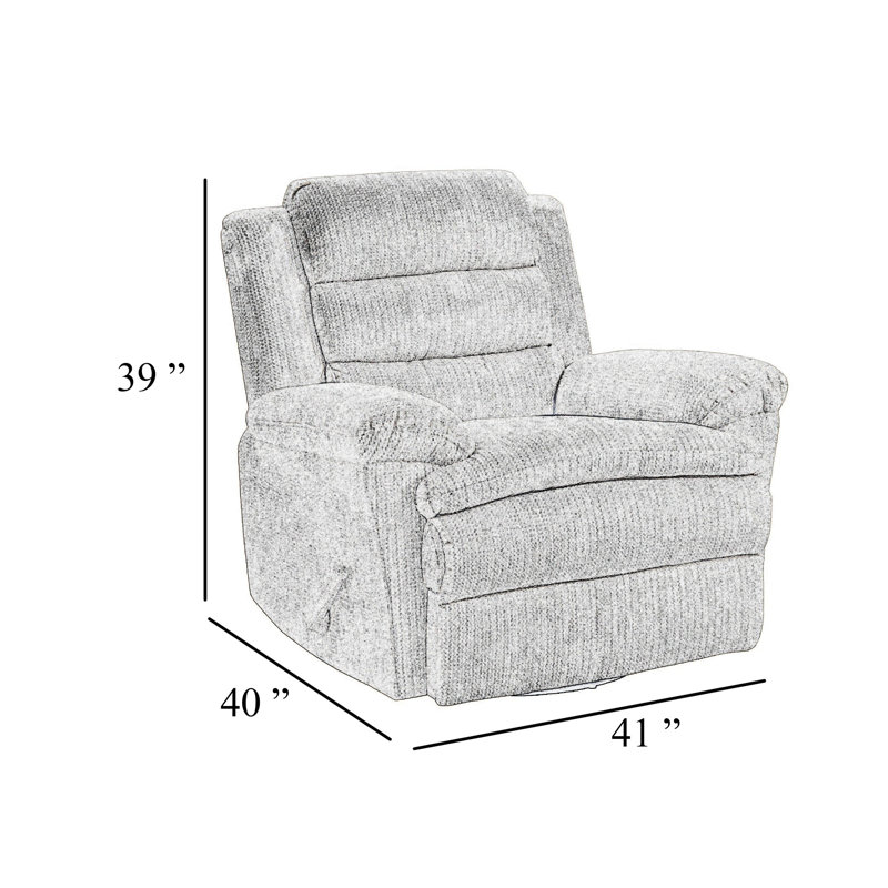 Oxy Swivel Manual Reclining Chair, Foam Pillow Arms, Brown Microfiber, Brown