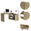 Bureau en L 59,61 po, bureau d'ordinateur, bureau personnel avec rangement-88634087
