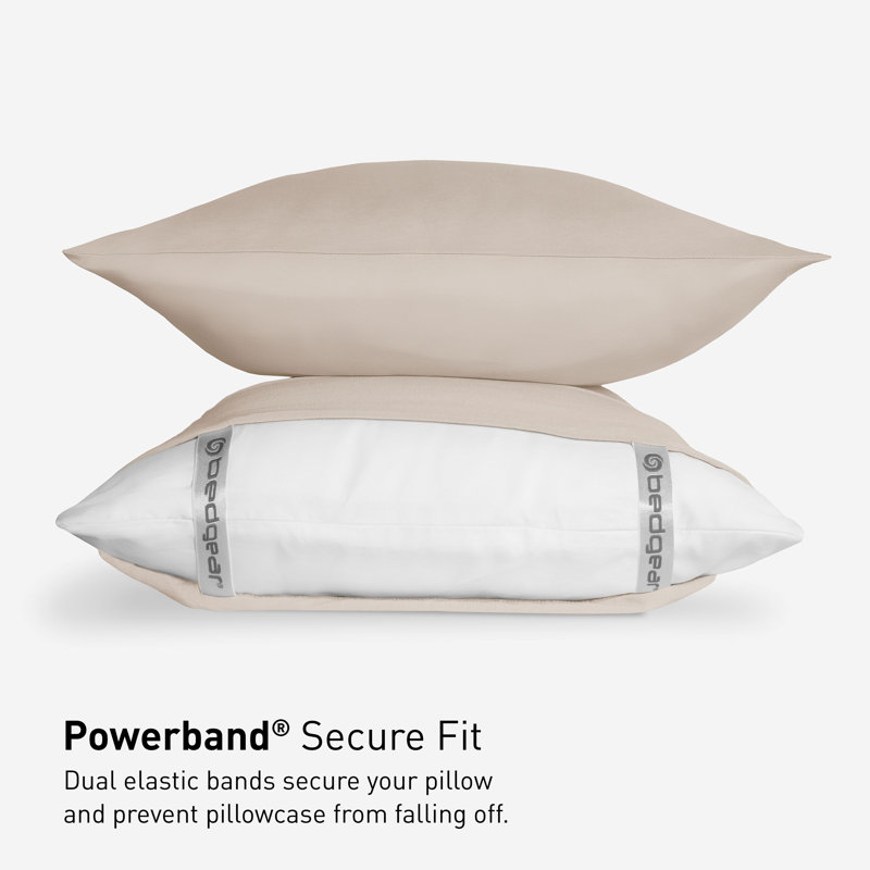 Beige King Size Polyester Pillowcase Set