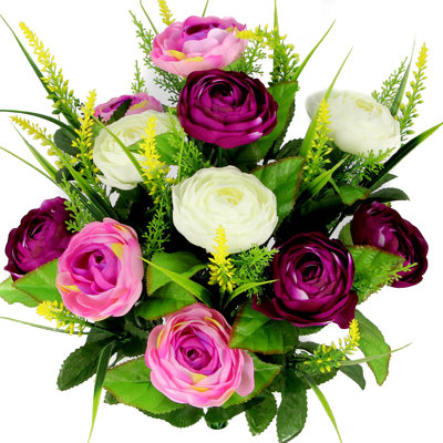 Douille de fleurs mélangées renoncule et filler