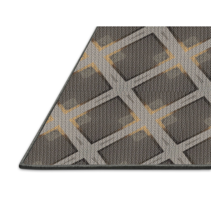 Tapis brun à motif géométrique Sandefur, Rectangle 5 pi x 8 pi