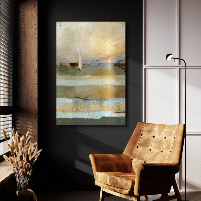 Art mural en verre Wrought Studio ™ «Golden» par Marta Wiley, H 36 po x l 24 po x P 0,2 po