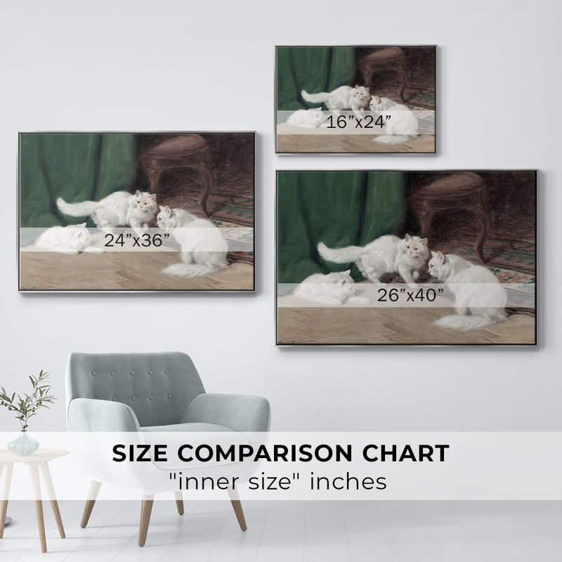 Vintage Animal Print-VI Framed Gallery Wrapped Canvas, H 25 po x l 37 po
