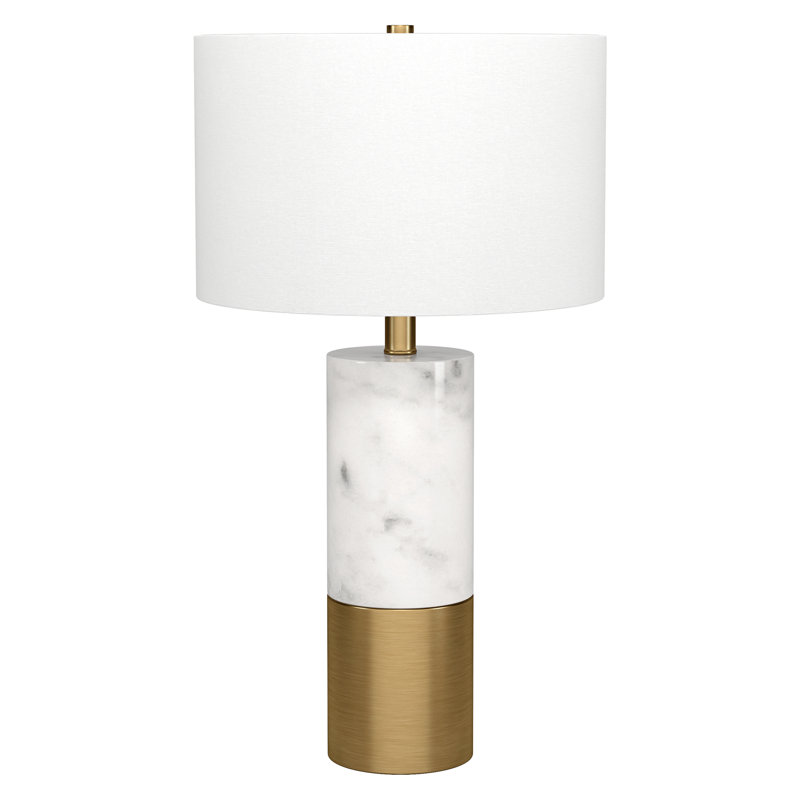 Liana Table Lamp, Marble/Brass/White