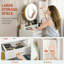 Ensemble de coiffeuse et tabouret de maquillage avec miroir, tiroir, blanc